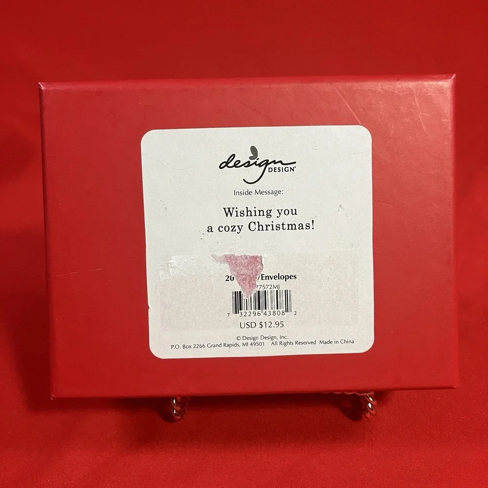 Design Christmas Cards / Kitten In Stocking / Glitter / Box of 20 / Sleeping Cat